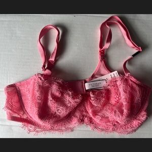 Victoria's Secret Very Sexy Bra 34B Push Up Without Padding Pink Lace